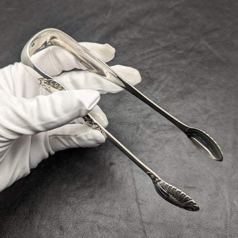 1864 British Antique Sterling Silver Sugar Tong Scotland